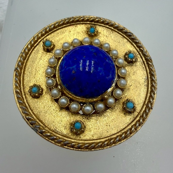 Vintage Art Glass Scarf Clip / Brooch unsigned Har? - Picture 2 of 3